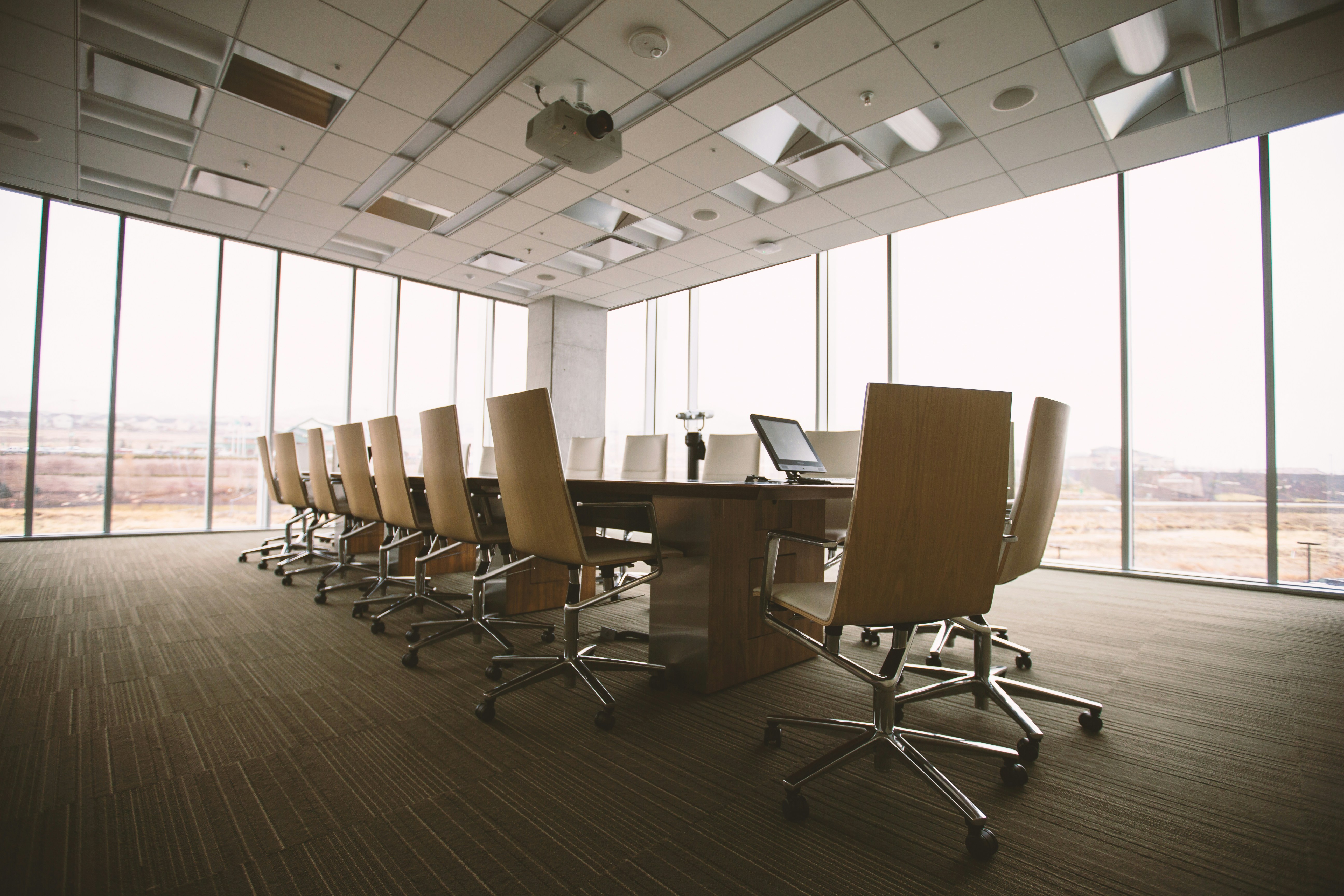 Corporate boardroom table for team building painting events